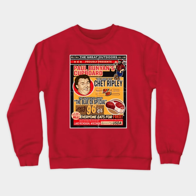 Great Outdoors Eating Contest Poster Ad Crewneck Sweatshirt by Alema Art